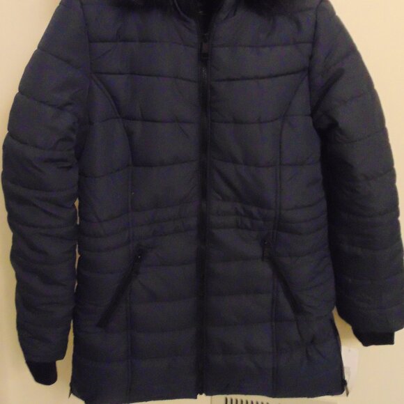 Brand New Below Zero Women Puffer Jacket &Hood, Tag Small, Fit XSMALL, Navy Blue - Picture 3 of 14
